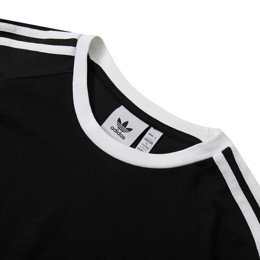 
Adidas Clover Men's Top 2025 Spring New Fashion Three-Stripe Black and White Round Neck Casual Long Sleeve T-Shirt IA4877 XL