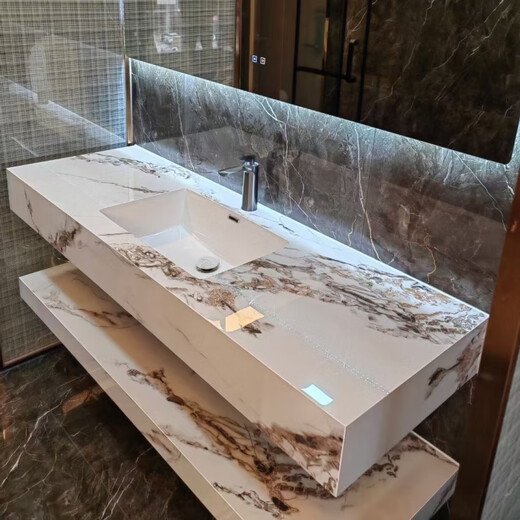 
Rock slab seamless wash basin integrated double bathroom wash basin hotel toilet wash basin [Stylish and simple] Fish belly white seamless basin [Smart [SQWY Classic] 60*50 5689 pieces sold