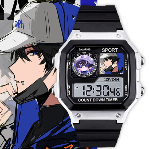 Myopole Identity Fifth Mercenary Naibu Cute Watch Student Waterproof Electronic Watch Small Square with Alarm Clock [Stylish Silver Black] D9274 Electronic Watch [Imported Movement + Extra Long Standby] Gift Box