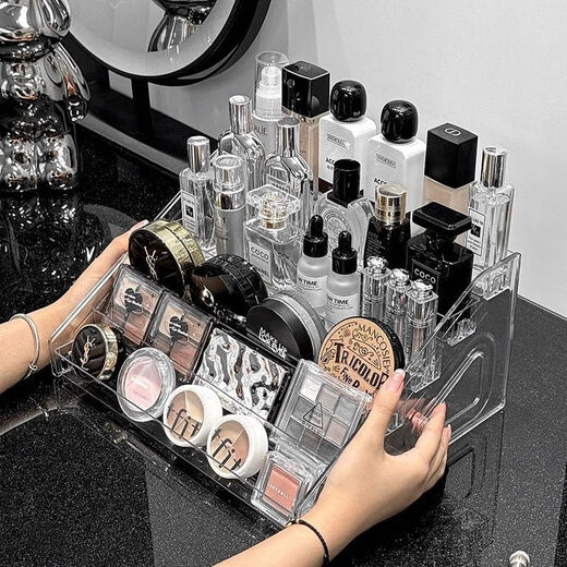 KAMAN cosmetics storage box transparent acrylic storage rack dressing table ladder skin care products eye shadow palette perfume display rack seven layers transparent/storage rack 1