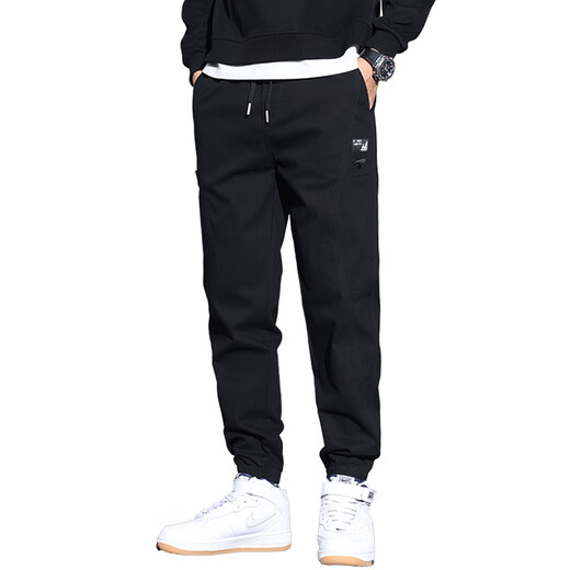 Pantalones casuales de PierroCardin para hombres de primavera y otoño de los hombres y versátiles largos versátiles Straight 2024 Nuevo estilo de jóvenes Autumn Men's Pants 6636 Negro Regular M 90-110Jin [Jin iguala 0.5 kg]