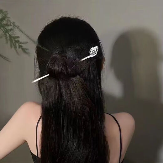 MHFDO Old Phoenix 999 sterling silver hairpin for women, antique style hand-carved hairpin, hair ornaments for hair, auspicious cloud style silver hairpin, 1 piece