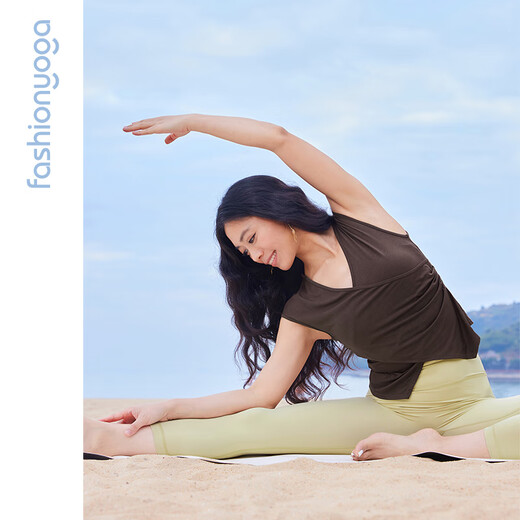 
Fansheng Yoga Fashion, Simple and Comfortable Design V-neck Casual Waist Slimming Outer Vest Outer F14223 Soft Powder S