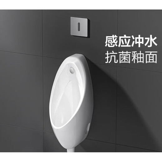 Jiumu Induction Urinal Bucket Commercial Induction Toilet Wall-mounted Men's Urinal Ceramic Urinal 13071 Smart DC Electric J13071D (Battery Installed)