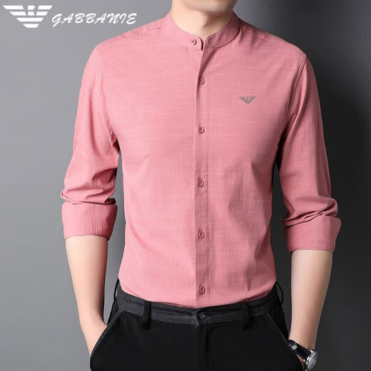 
FALAMONE Armani small stand-alone cotton shirt men's 2025 spring and autumn shirt casual inner Chinese collar thin shirt XQFD-9930 white M 165