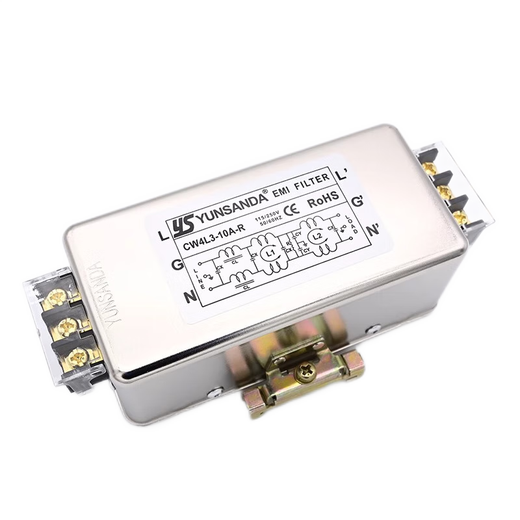 YS YUNSANDA single-phase double-pole three-pole high-performance rail-type power filter 220v AC anti-dry CW4L3-10A-R three-pole rail