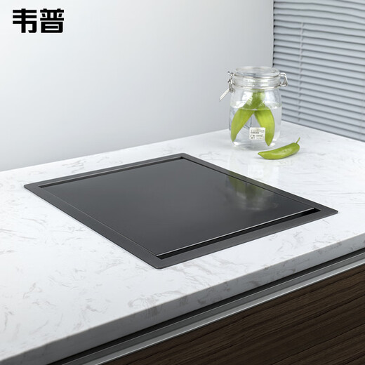Kezhitu 304 stainless steel bar invisible small sink single groove mid-island with damping cover hidden mini wash basin 4839 flip cover cup washer damping model + lifting cooling