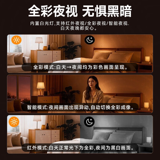 JKJL Home Surveillance Camera Camera Home Camera Home Camera Mobile Remote Monitoring 360 No Dead Angle with Night Vision Monitor Home Intelligent AI Humanoid Detection and Care Smart Camera Globe 4K + 30 jours