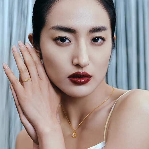 Chao Acer and Song Yi's same style intangible cultural heritage filigree perfect gold pure gold pearl ring as a birthday gift for girlfriend YD pre-sale women's size 12