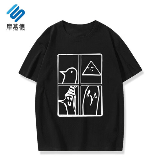 Momud Oyasumi Punpun Gute Nacht Bubu Peripheral Cos kurzärmeliges T-Shirt für Männer und Frauen Sommer zweidimensionaler Schmerzkleidung weiß kurzärmelig 867 m