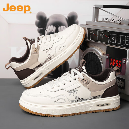 Jeep (JEEP) 2025 summer extra-large board shoes 45 national trend white shoes 46 sports casual shoes 47 plus plus fat men's shoes 48 6169 white and black mesh style 39