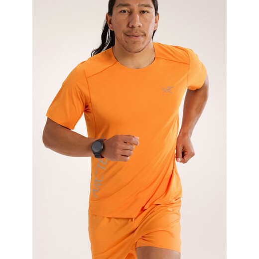 始祖鸟（ARC'TERYX）男士NorvanDownwordLogo吸湿短袖T恤X97207735官方正品 跃动橙Verve X9720 S
