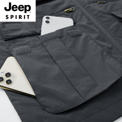 
JEEP SPIRIT spring and summer thin work vest men's multi-pocket outdoor wearing fishing photography tactical vest jacket 718-spring and summer-black thin XL (suitable for 140-155 Jin [Jin equals 0.5 kg])