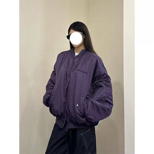 迪伽达2025美式街头复古刺绣棒球棉服外套男女潮牌短宽飞行夹棉夹克外套 ZYF-687 黑色 常规 M