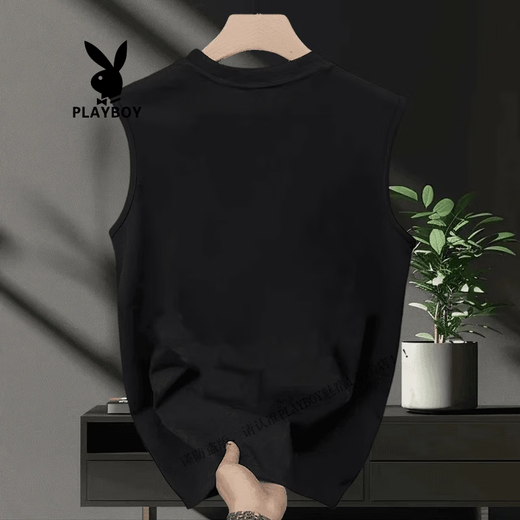 Playboy (Playboy) Chinesischer Stil schwarzer Männerweste 2025 Sommer Wear Pure Cotton Lazy Style ärmelloses T-Shirt-Basis-Hemd Neue Weste weiß [kleines Bild auf der vorderen linken Seite der Weste K1098 Zwei Teile S empfohlen 70-80 Jin [Jin gleich 0,5 kg]