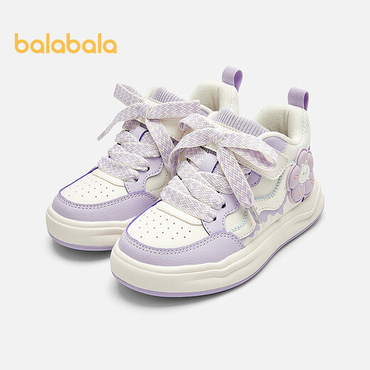 Balabala children's shoes children's sneakers girls sports shoes white shoes 2025 autumn and winter casual shoes sweet plus velvet