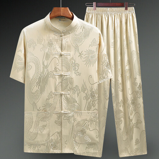 Les vêtements tangs à manches courts de Li Shangduo de Li Shangduo sont les vêtements d'été du grand-père de l'âge moyen et le grand-père des vêtements de grand-père de l'âge moyen et de style grand-père de style chinois.