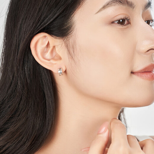 Ming brand jewelry platinum Pt950 platinum square earrings gift for women BFH0105 platinum earrings about 3.17 grams