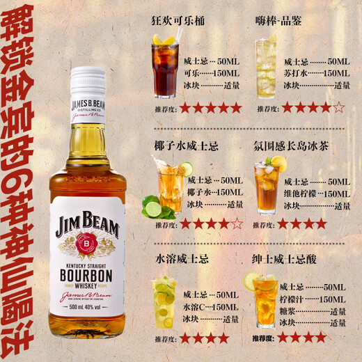
Jim Beam White Border Mixed 500ml40 Bourbon Kentucky Whiskey Wine