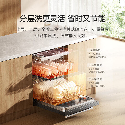 Mijia Xiaomi dishwasher 18 sets S20 built-in dishwasher hot air drying automatic opening and closing door five-star disinfection intelligent pollution recognition first-class water efficiency