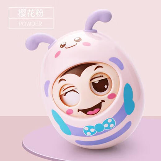 婴幼儿不倒翁玩具大号3-6-12个月新生宝宝0-1岁早教益智眨眼卡通 【蓝】（耳朵软胶 可啃咬）