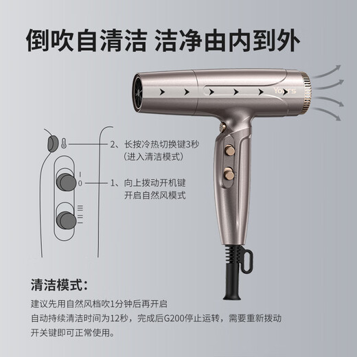 Yongri high-speed hair dryer for hair drying, household 2000W high-power, quick-drying, non-damaging, low-noise, low-pitched hair dryer, professional hair salon high-speed hair dryer, 2 free styling tools