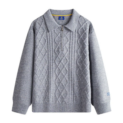 NVG YOUNG Italian dinghy spring and autumn cable wool sweater men's casual lapel pullover sweater bottoming shirt