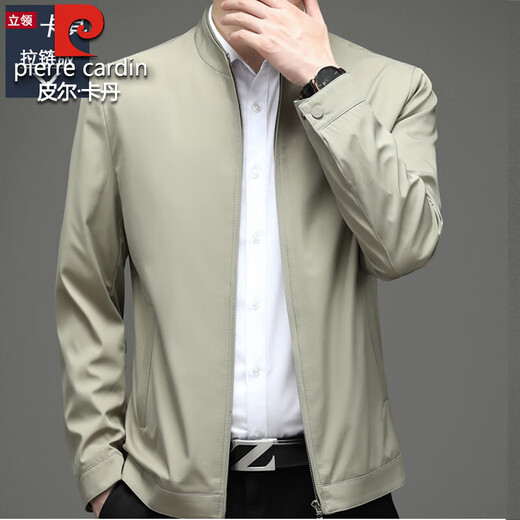 Pierre Cardin High-End Mulberry Silk Jacket Men's 2025 Spring and Autumn New Middle-aged and Old Dad Lapel Business Leader Large Size Jacket Button Style Navy XL 180 140-160Jin Jin is equal to 0.5 kg