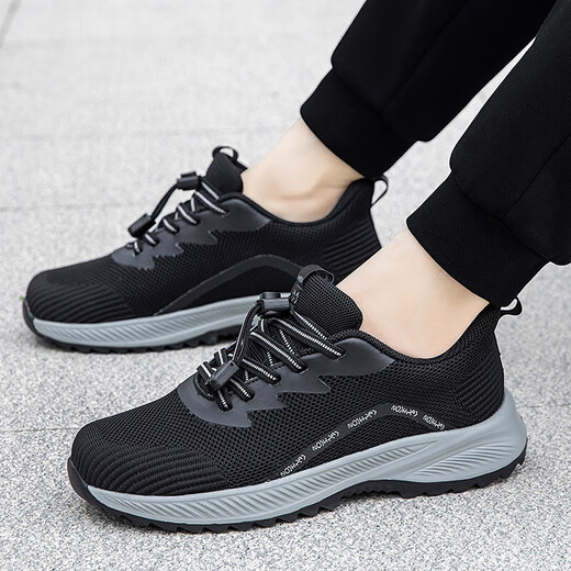 
Summer shoes for men and women casual walking shoes comfortable mesh middle-aged and elderly parents shoes anti-slip soft sole sports shoes C3899 dark gray 41