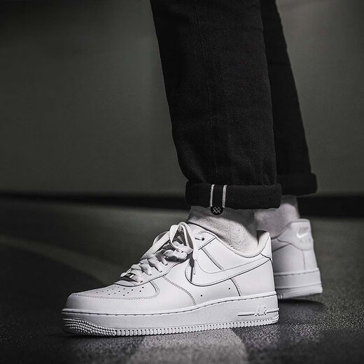 耐克（NIKE）鞋男鞋25春季af1空军一号板鞋经典小白鞋男轻便透气休闲鞋 dr9866-100 白黑金扣 44
