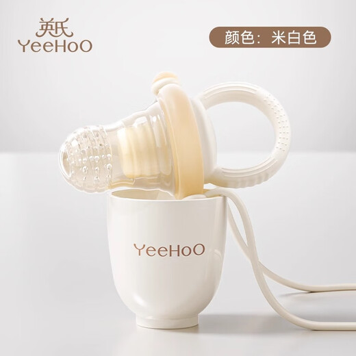 YEEHOO Fruity Chewable Teether for babies over 6 months old, Fruity Chewy Baby Teething Tool, Chewable Teether, Bite Bag, Anti-lost Rope, 1 Pack