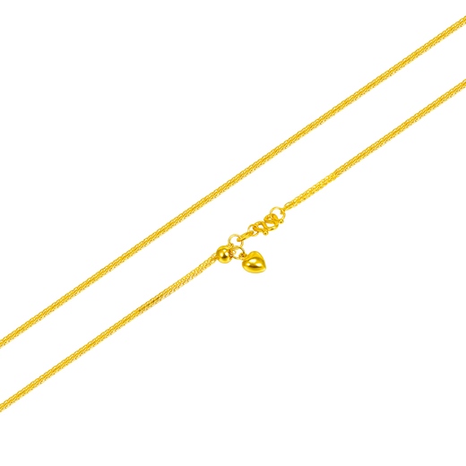 Mingzuan International 18k gold love pull Chopin chain necklace women's au750 simple plain gold clavicle chain birthday gift for girlfriend