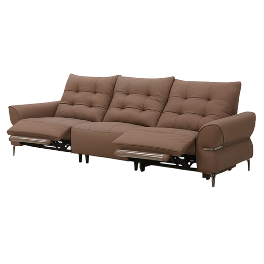 Lezhibao Lazboy Leder -Sofa Wohnzimmer Neue elektrische Funktion Sofa Zero Wall Retro Sofa Bach 683 Earl Dunkelbraun - 2,41 Meter - dreifach doppelte Elektro