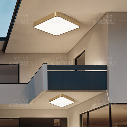 Puqian Quantong Outdoor Plafond Light Villa Ultra-Thin Entrance Door Corridor Corridor Balcony Light Terrace Terrace Mosquito Courtyard Light X3893-400 * 600 / rectangulaire