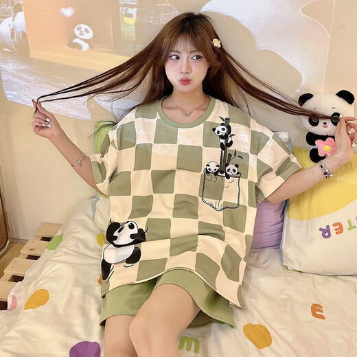 Mu fengqing sommer pyjamas Frauen kurzärmelige Shorts Anzug Cartoon Dünne Fett MM Plus Size Lose Can Pyjamas außerhalb 694 Kapibala + 680 Pacha Dog M [Vorgeschlagen 80-98 Jin [Jin gleich 0,5 kg]]]