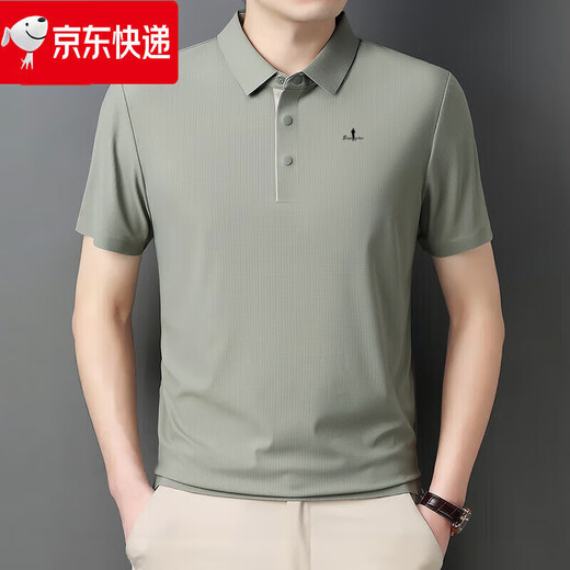 比音勒芬POLO衫男士2025年夏季新款翻领薄款短袖t恤纯色半袖男 宝蓝 BY-15810 M  100-125斤穿