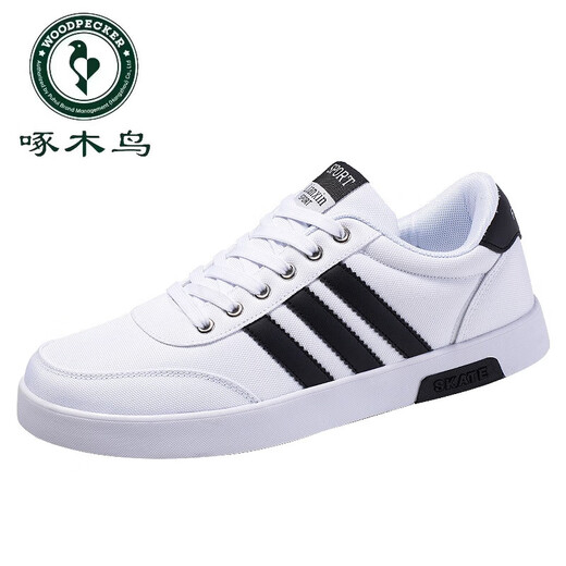 Spechtschuhe koreanische Stil Teen Casual Sneakers Leder Trendy Herrenschuhe Herbst Studentin weiße Top -Leinwandschuhe Männer 3881 Weiße Lederflächen wasserdicht 38