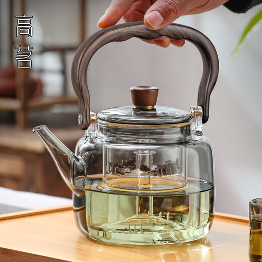 Gaoming glass tea kettle, high temperature resistant household large-capacity lifting kettle, electric ceramic stove, special tea water separation and thickening kettle, Moyan kettle 1000ml