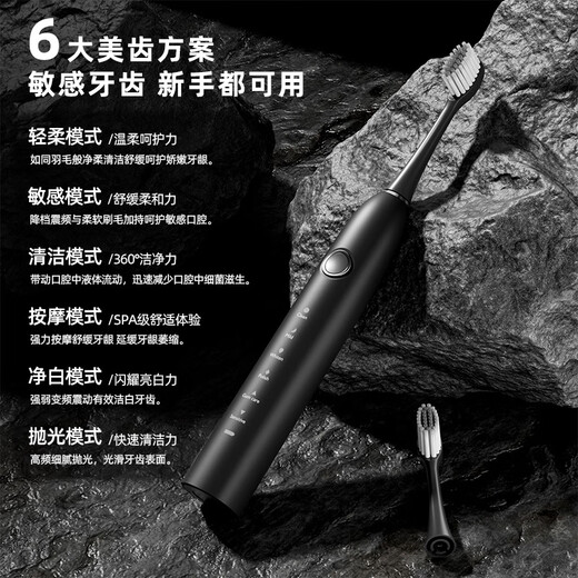 DSK electric toothbrush rechargeable cross-border adult model soft-bristled automatic sonic rechargeable smart tooth cleaning tool couple model A8 pink comes with 4 brush heads + travel box + stand