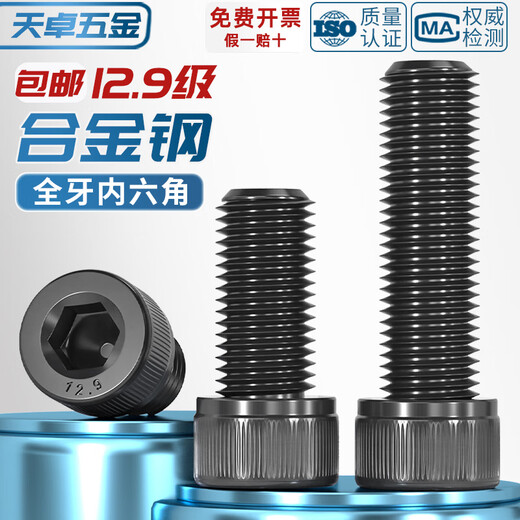 Tianzhuo Hardware full thread M1.6-M20 hexagon socket screws 12.9 grade high strength cup head bolts cylindrical head screws M12*120-5 pcs