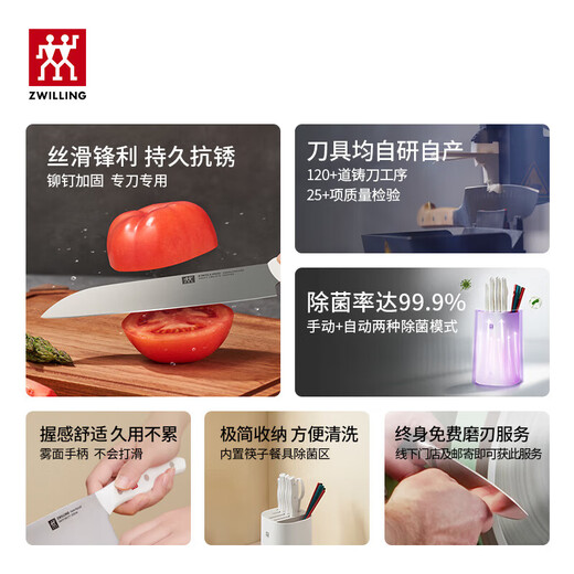 ZWILLING family portrait pot set, wok, frying pan, soup pot, milk pot, enamel pot, sterilizing kitchen knife, kitchen set, housewarming, wedding and wedding kitchenware, flagship upgrade, 20-piece titanium wok set