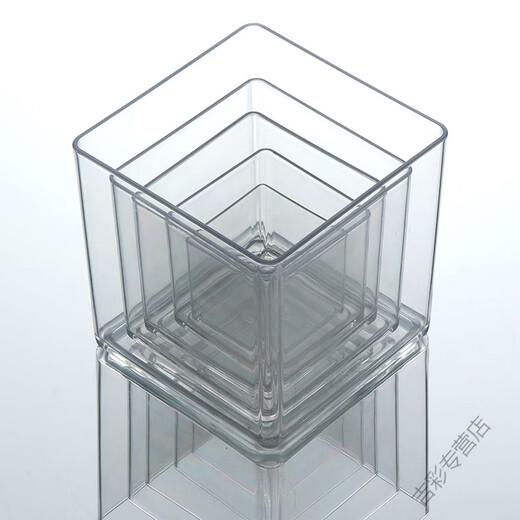 花盆鲜花花卉仿真透明亚克力托盘长方形盆栽种菜养花多肉器皿容器 4877侧U透明篮-中长 1个 PET高 塑料