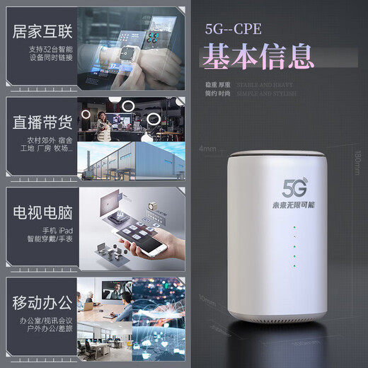 Zhichuangs aktueller 5g tragbarer wifi6 mobiler drahtloser tragbarer cpe-Gigabit-Dualband-Router ohne Karte 2025 unbegrenztes Verkehrsnetzwerk LKW-montiertes Büro Outdoor-Live-Übertragung Internet-Artefakt genießen Sie die Flaggschiff-Version 5GCPE, Gigabit-Netzwerkanschluss, um das Netzwerk zu genießen