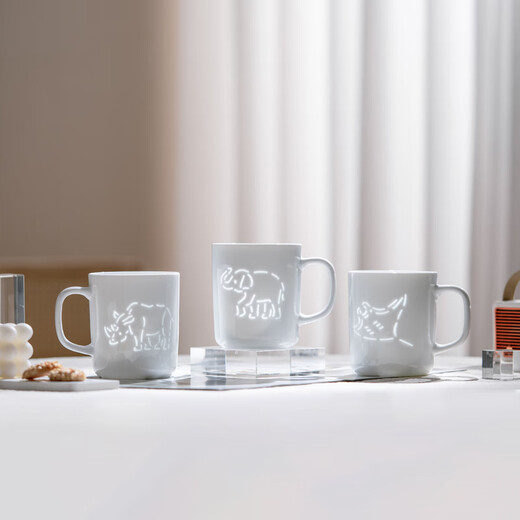 MUJI Linglong Porcelain Mug Water Cup Ceramic Cup Coffee Cup Tea Cup Manta Ray 530ml