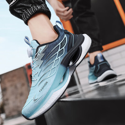 Chaussures de sport Huilijun Chaussures de sport pour hommes et automne chaussures de rotation respirantes chaussures de course grande taille chaussures décontractées absorbant les hommes Putitien 9888 bleu clair 36