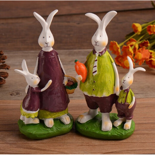 
Wei Xun American pastoral style home decoration ornaments rabbit TV wine cabinet decoration resin birthday gift A7-15919