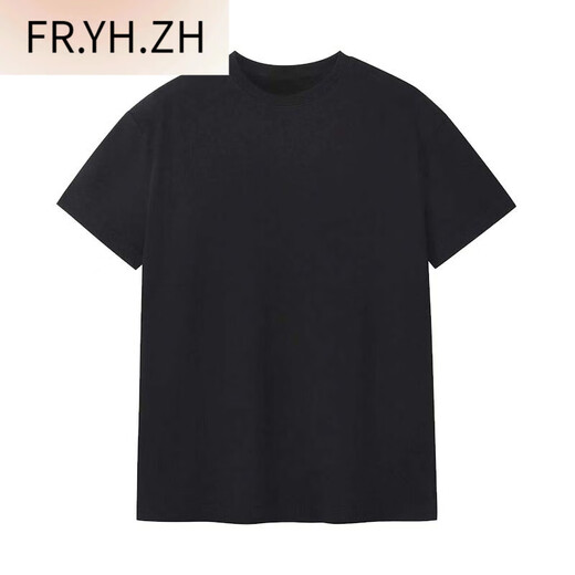 FR.YH.ZH Herculesen summer front shoulder slim short sleeve half sleeve design printed T-shirt round neck trendy versatile muscle top Jo1 front shoulder white short sleeve (back picture D9926) M Recommended (100-130Jin [Jin equals 0.5 kg])