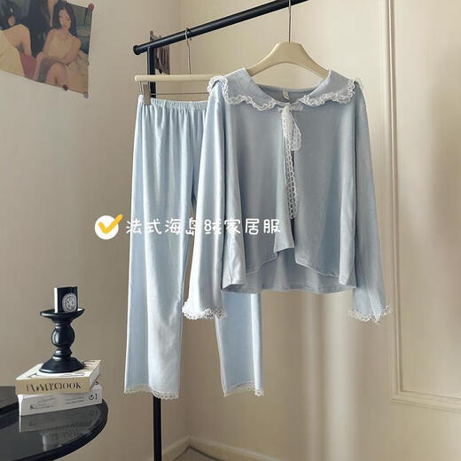ZIPJBX风长袖长裤睡衣女秋冬季德绒加厚保暖感家居服两件套 9920-浅粉色套装 【款】 M