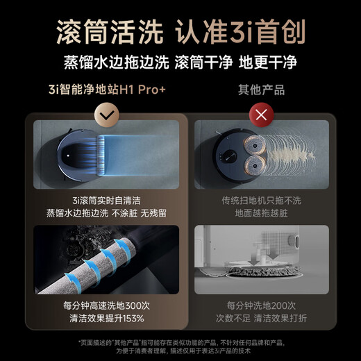 3I subsidizes RMB 2,000 smart sweeping robot H1 Pro+ installation-free upper and lower water scrubber automatic sweeping and mopping