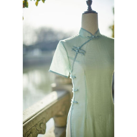 
VJWK summer green improved new cheongsam modified cheongsam 2025 new summer young style high-end girl's company 9276 S